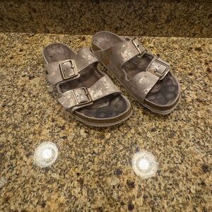 Birkenstock ARIZONA Metallic Gold Suede Leather 41 US 10-10.5